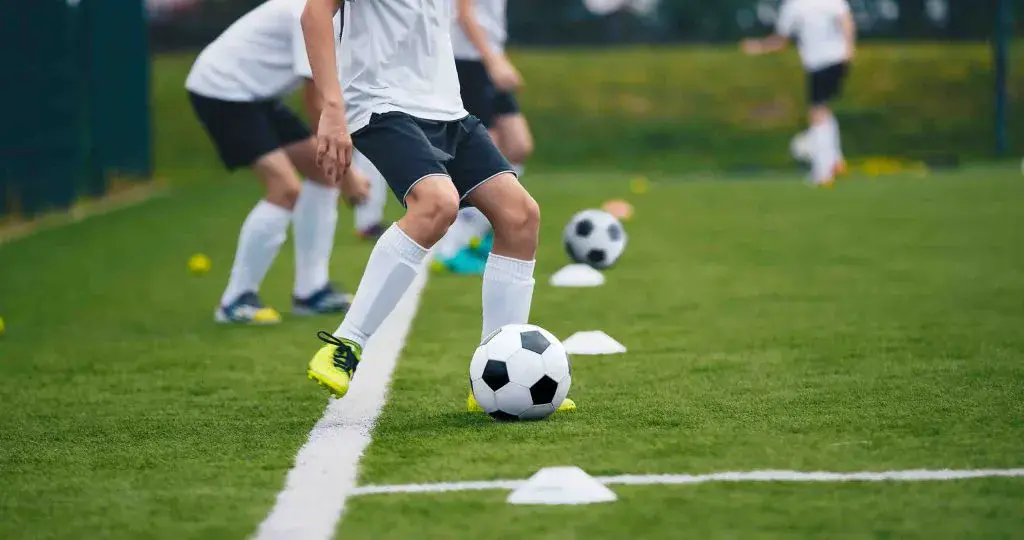 Children playing football