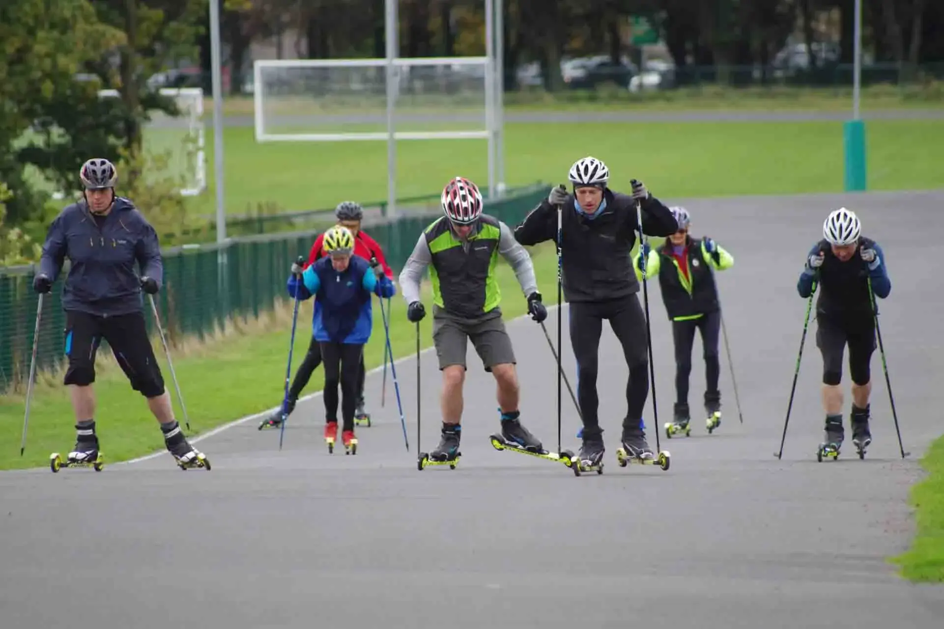 Roller Skiing in action