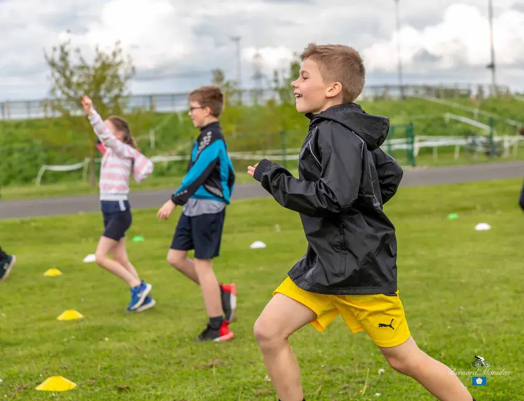 Children taking part in Junior Triathlon